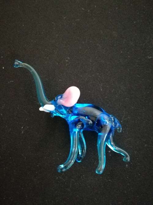 Small Blown Art Glass Elephant