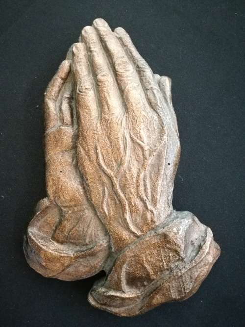 Praying Hands Wall Sculpture Religious Ornament Museum Replica