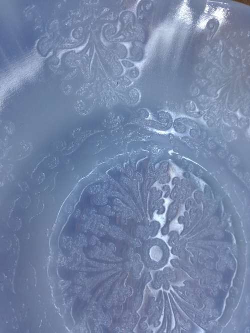 Stunning pressed milk glass cup and saucer!