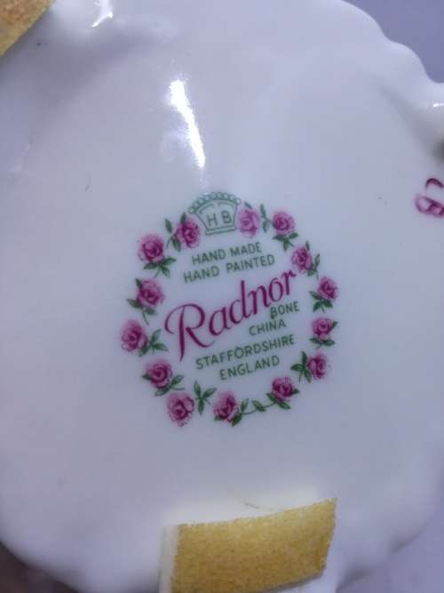 Vintage Porcelain Radnor Bone China Flowers Staffordshire England - Flowers all intact, vase cracked