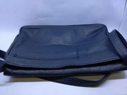 Sling shoulder satchel leather bag - Navy