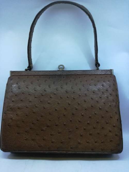Vintage Corbeau ostrich leather handbag! LOOK!
