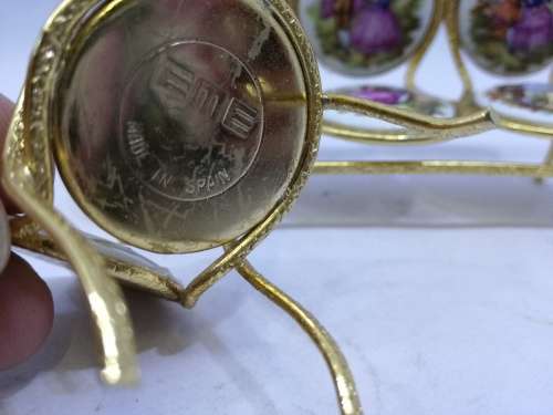 Vintage, Lot of 2, Porcelain & Metal Miniature EME Chairs