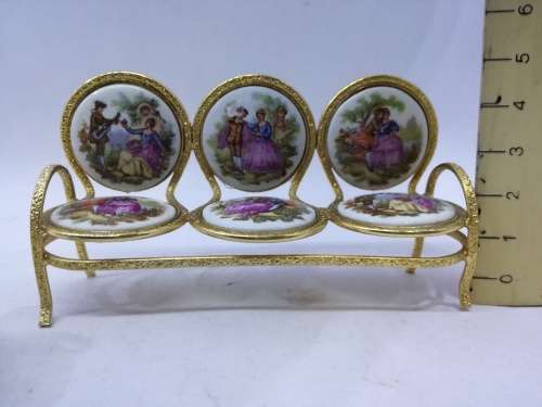 Vintage, Lot of 2, Porcelain & Metal Miniature EME Chairs