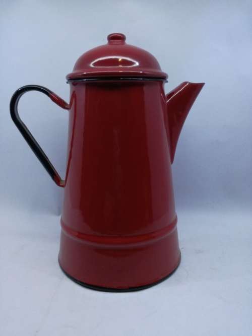 Coffee pot Red enamel - made in Poland