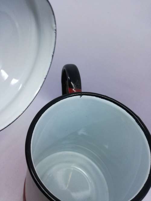 Coffee pot Red enamel - made in Poland