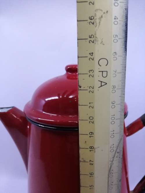 Coffee pot Red enamel - made in Poland