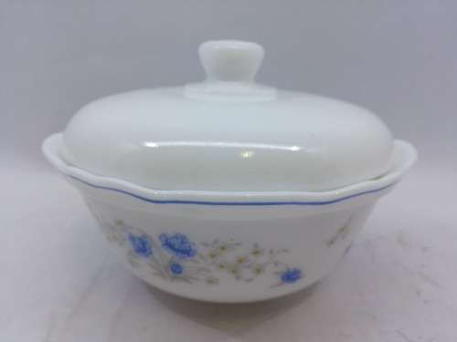 Vintage milk glass bowl with lid