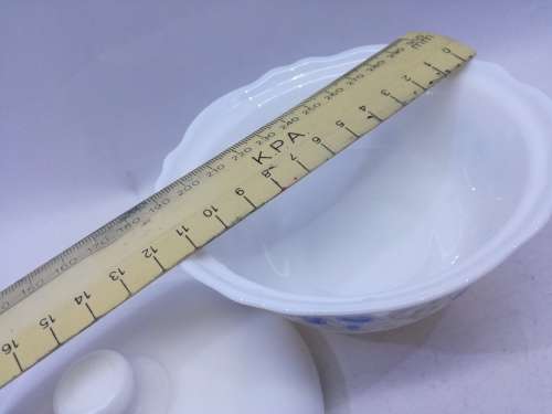 Vintage milk glass bowl with lid