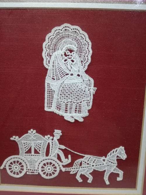 Framed handmade lace