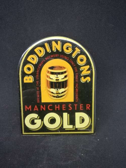 Boddingtons Gold tap sign