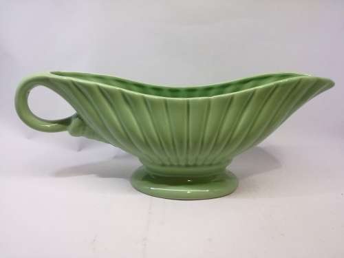 Green Drostdy ware vase - crack on the handle - see pics