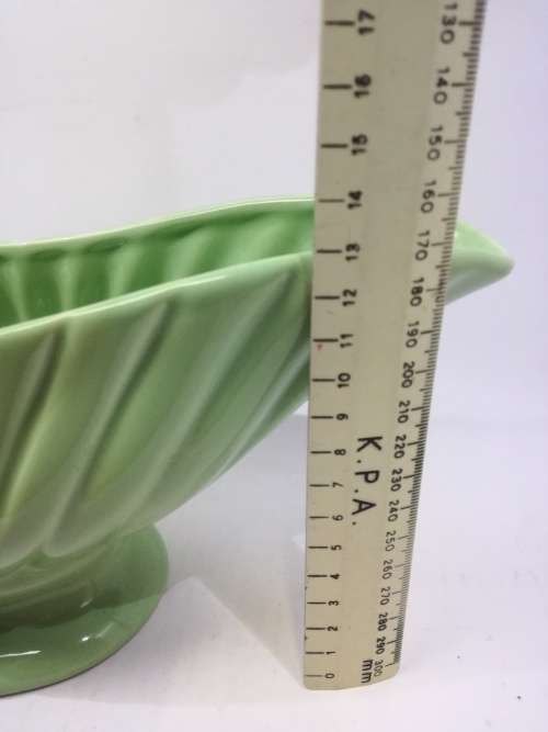 Green Drostdy ware vase - crack on the handle - see pics
