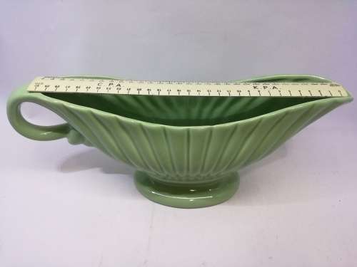 Green Drostdy ware vase - crack on the handle - see pics
