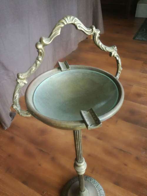 Solid brass standing ashtray