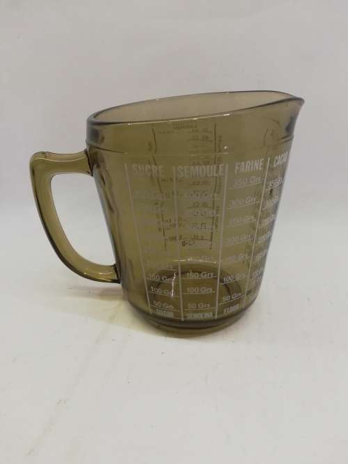 Brown Arcopal France glass measuring jug