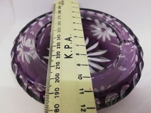 Pretty cut glass ashtray - has a chip but not that noticeable