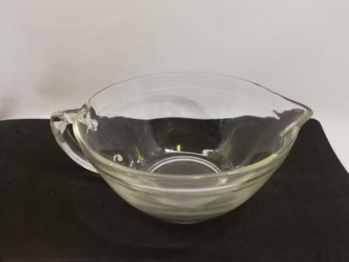 Glass mixing bowl with pouring spout