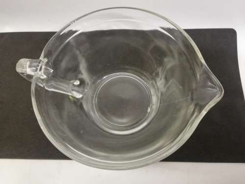 Glass mixing bowl with pouring spout