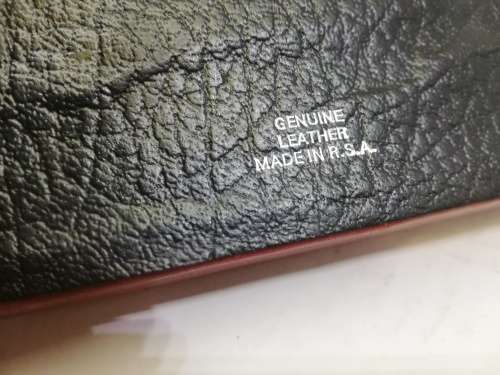 VINTAGE date, day and month calendar with pen holders and letter opener. Leather made in SA