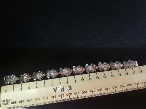 Sterling silver marcasite look bracelet 14.3g