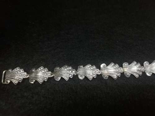 Sterling silver marcasite look bracelet 14.3g