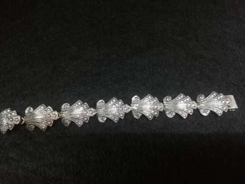Sterling silver marcasite look bracelet 14.3g