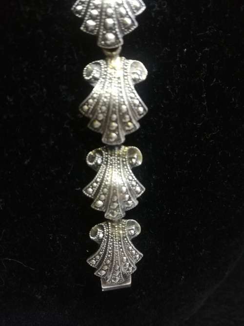 Sterling silver marcasite look bracelet 14.3g