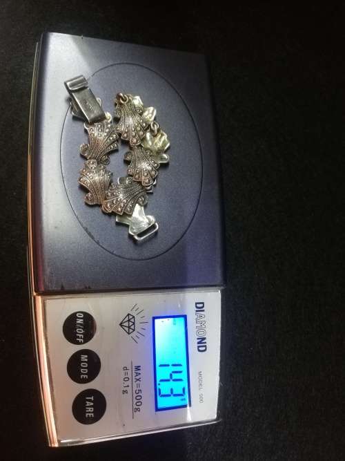 Sterling silver marcasite look bracelet 14.3g