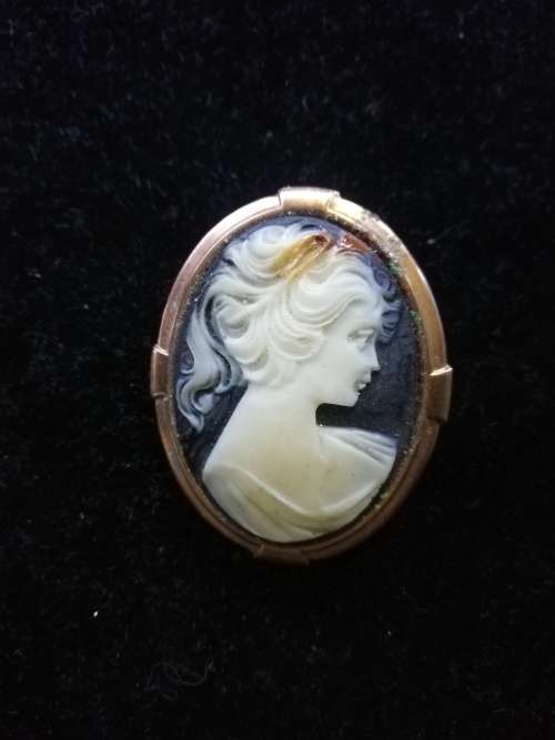 Faux cameo brooch