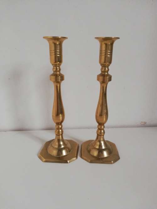 Pair of brass candlesticks