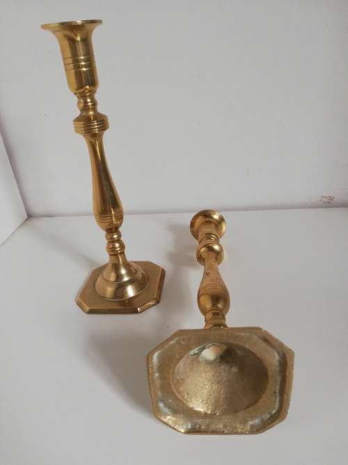 Pair of brass candlesticks