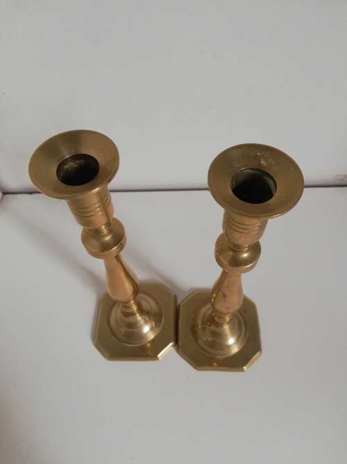 Pair of brass candlesticks