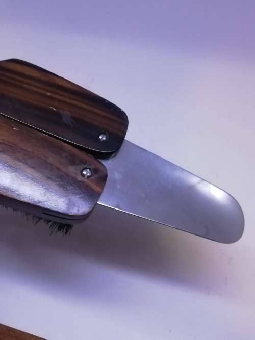 Vintage traveling hanger/brush/shoe horn in one