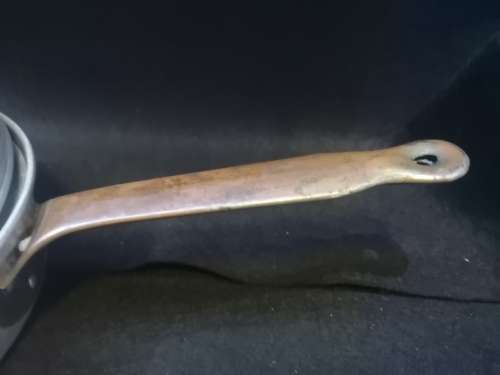 Vintage Aluminum 4 Egg Poacher Pan with copper handle