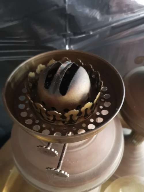 Pair oil lamps - brass