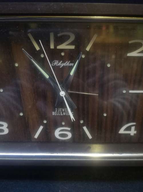 Retro Rhythm 2 jewels Bell & music clock - working music box! Keeps time