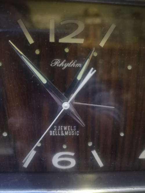 Retro Rhythm 2 jewels Bell & music clock - working music box! Keeps time