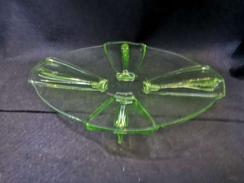 Uranium glass plate/dish - my black light is a bit small for this one