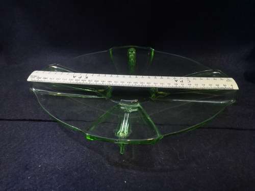 Uranium glass plate/dish - my black light is a bit small for this one