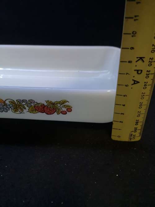 Milk glass Anchor Hocking rectangular space saver dish