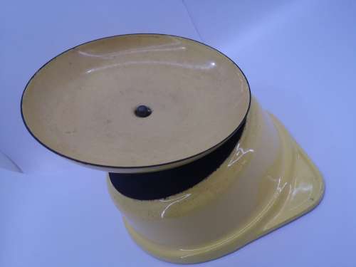Enameled vintage yellow  pot