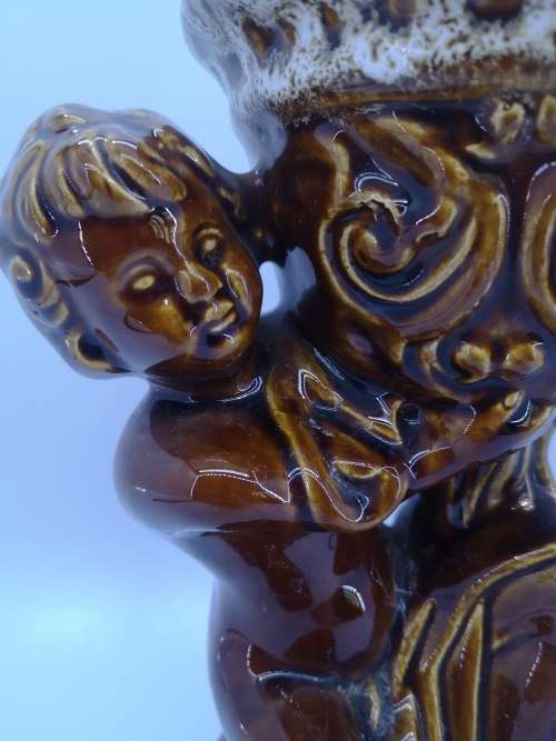 Ceramic vintage vase - Boy carrying basket