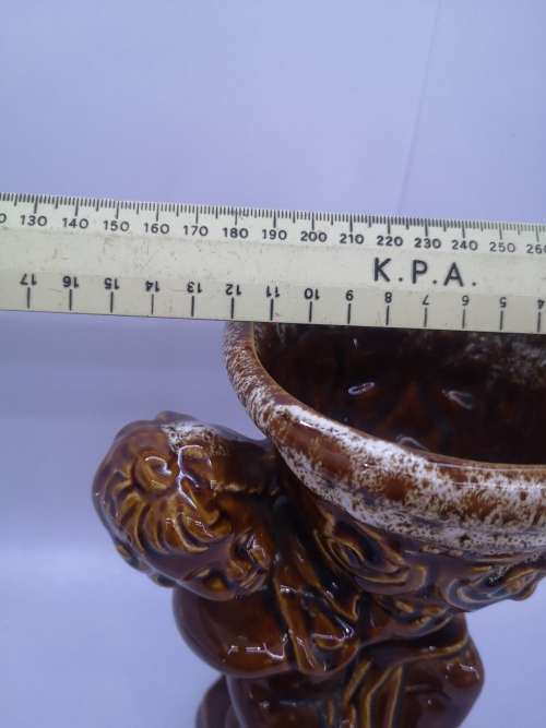 Ceramic vintage vase - Boy carrying basket