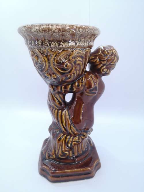 Ceramic vintage vase - Boy carrying basket