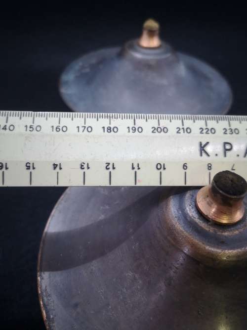 Pair oil lamps - copper