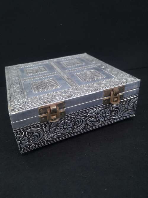 Indian handmade metal covered jewelry box