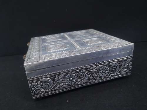 Indian handmade metal covered jewelry box