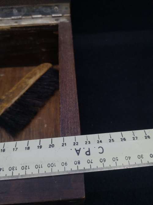 Vintage  Barber box, comb and brush