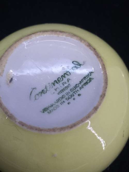 Continental china yellow sugar bowl